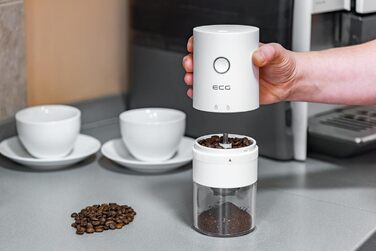 Електрична кавомолка ECG KM 150 Minimo White, USB-C, біла