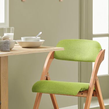 SoBuy FST92-GR Folding Chair Kitchen Chair with Padded Seat and Backrest Green WxHxD approx.: 47x77x60cm 1 Chair Green