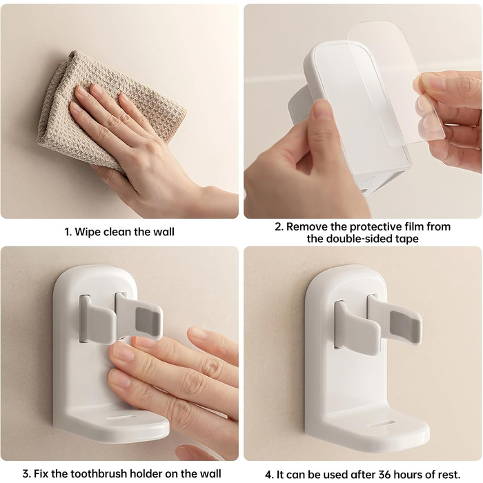 Електрична підставка для зубних щіток Toski (2 шт.), кріплення на стіну без свердління, для електричних зубних щіток, білий