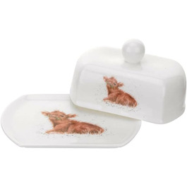 Wrendale Covered Butter Dish (Calf), 16 x 11 x 8 cm
