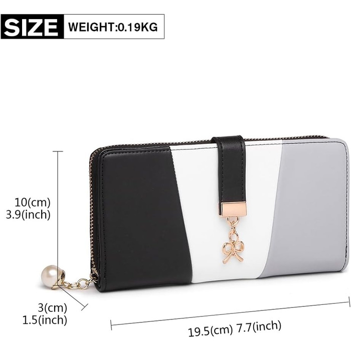 Сумка жіноча Miss Lulu середнього розміру з PU шкіри, сіра+чорна, з плечовим ремінцем для офісу, школи, подорожей та покупок