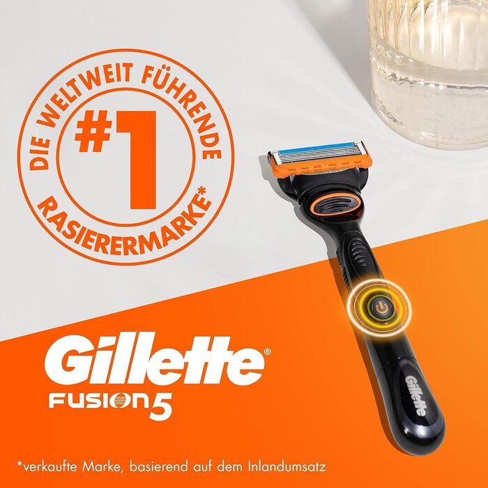 Чоловіча бритва Gillette Fusion 5 Power, металева, чорна (бритва + 1 змінне лезо)