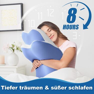 Чохол для подушки EvenVentric для підтримки шиї, м'який та затишний, придатний для прання в машині, темно-синій