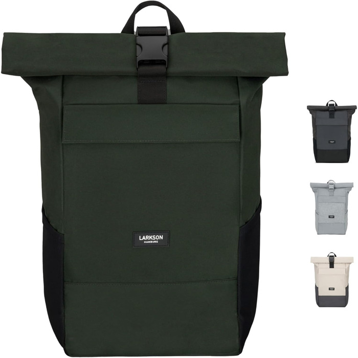 Рюкзак rolltop для жінок і чоловіків No 4 з відділенням для ноутбука, водостійкий, для університету, роботи, велосипеда, великий туристичний рюкзак