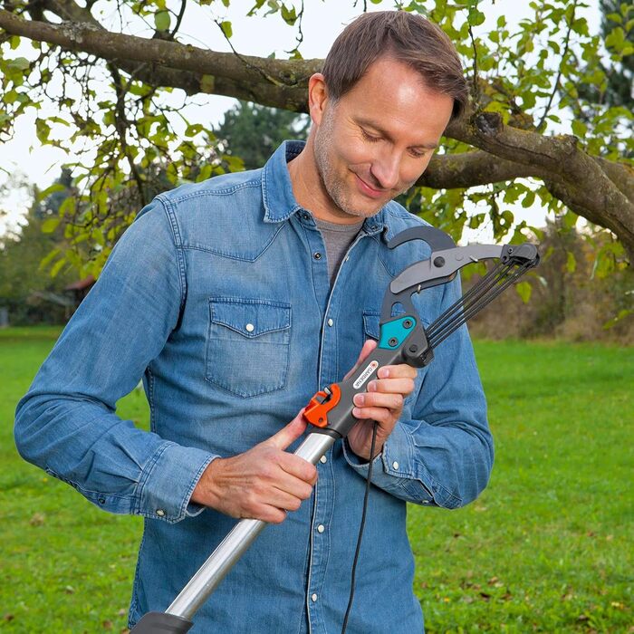 Gardena combisystem Bypass Tree Shear: Pruning shear with 5-fold roller gearing for effortless cutting of branches up to 35 mm in diameter, with a 4.7 m tear-resistant pull cord and D-handle (298-20)