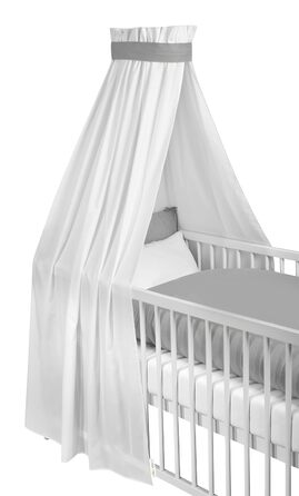 Балдахін для дитячого ліжечка Julius Zöllner Babyblog, біло-сріблястий, універсальний, 1 шт.