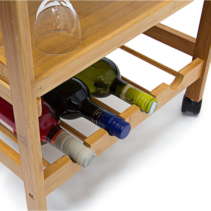 Relaxdays Kitchen Trolley JAMES L & Bottle Rack