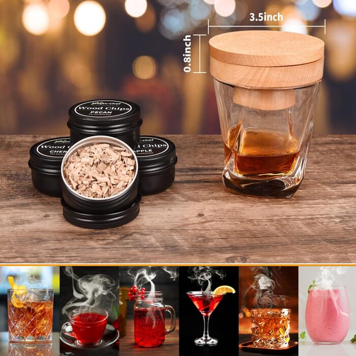 RoseFlower Cocktail Smoker Set, Nostalgie Smoker Set for Whiskey, Drinks, Bourbon, Steak, Fish and Cheese – Infused Smoke for Drinks and Food – Home/Garden/Grill - Father's Day Gift (#3)