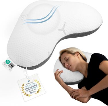 Third of Life Orthopedic Side Sleeper Pillow Twist with innovative Intense cover, Memory Foam Pillow against neck pain, Ergonomic pillow for side sleepers & allergy sufferers