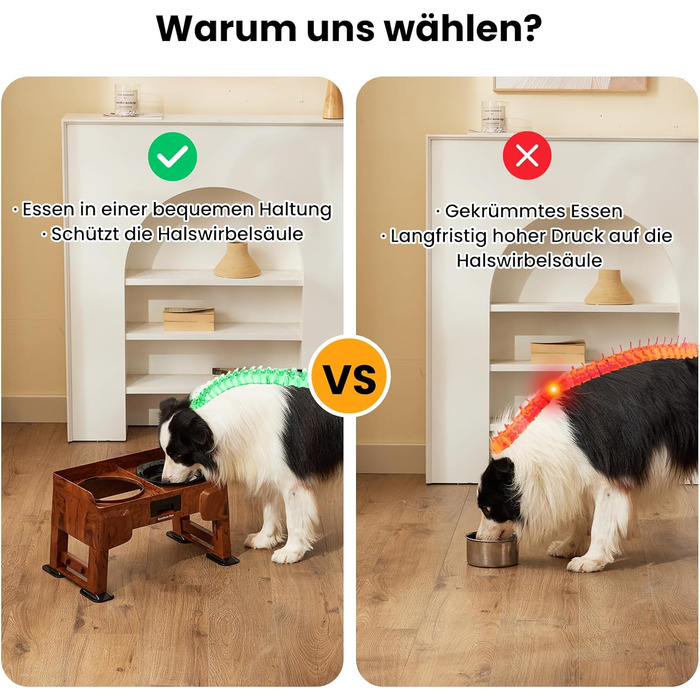 Підвищена годівниця для собак Gardner 2-в-1: миска для води без розливу та миска для повільного годування з регульованою висотою, 5 рівнів, протиковзна, для середніх та великих собак