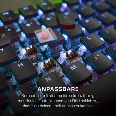 Turtle Beach Vulcan II – Механічна ігрова клавіатура для ПК, перемикачі Tactile Titan II, підсвічування клавіш, знімна підставка для зап'ястя, DE розкладка