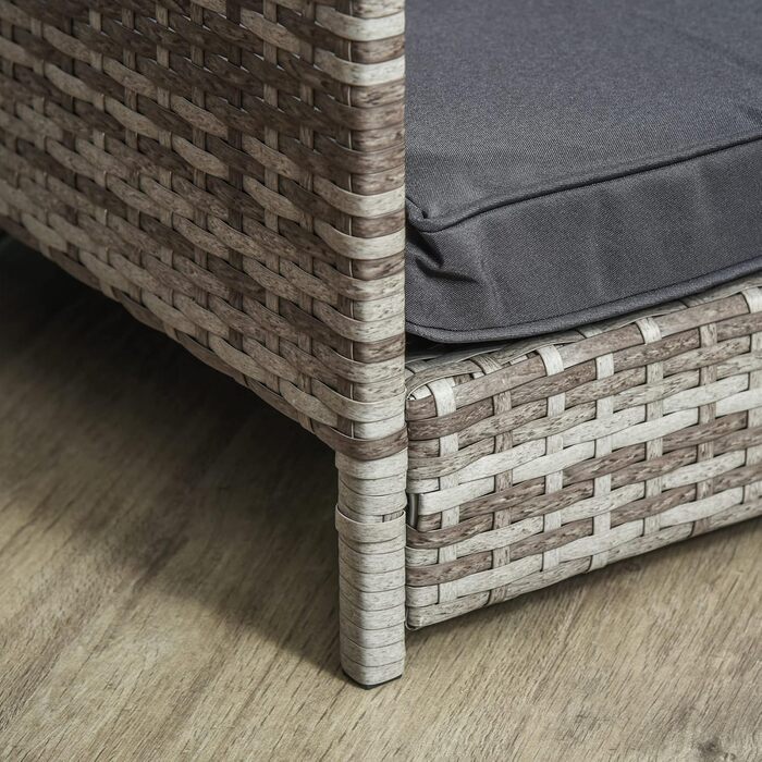 Лежанка для собак PawHut з дахом, ротанг, для вулиці, 69 x 98 x 70 см (Сірий)