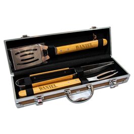 Набір для грилю BBQ з іменним гравіюванням - 3 частини - з кейсом для зберігання