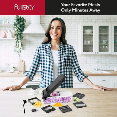 Набір для нарізки овочів Fullstar 10-в-1: слайсер, жульєн, тертак для овочів, фруктів, сиру (з нержавіючої сталі)