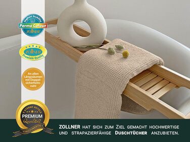 Набір з 3 рушників ZOLNER 70x140 см, бежевий, бавовна, готельна якість