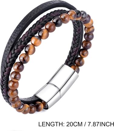 Чоловічий браслет Tigerauge з натуральної шкіри Philip Jones