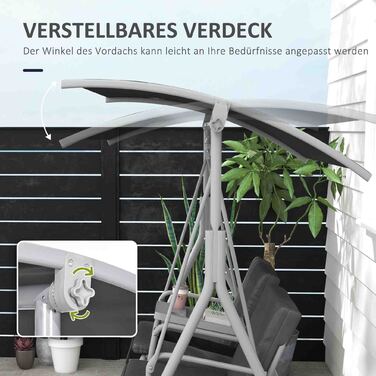 Outsunny Hollywood 2-Seater Swing Bench with Canopy, Bag, Garden Swing with Tray, Holds up to 180 kg, for Garden, Balcony, Black | Aosom