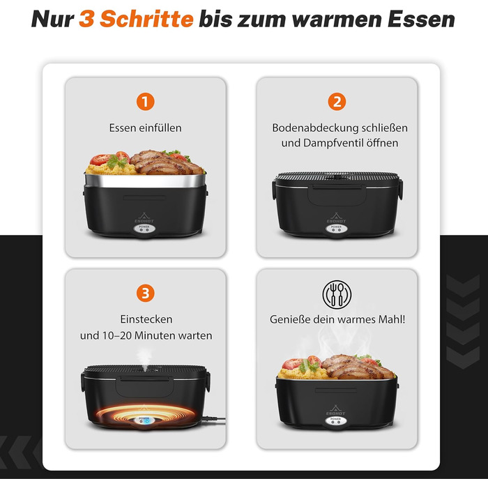 Електрична ланчбокс з підігрівом 1.5L для авто, вантажівки, офісу (1.5L x 4)