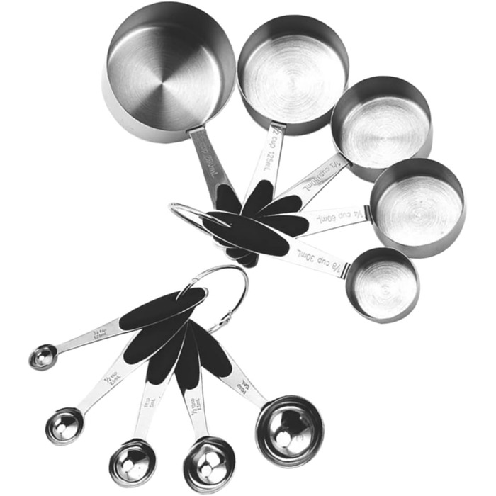 1 Measuring Cup Tool, Kitchen Cooking Spoon made of Steel, Teaspoon for Seasoning, Stainless Steel Flour, Practical Ingredient Spoons, Measurements, Weight, Metal Dry Scoop