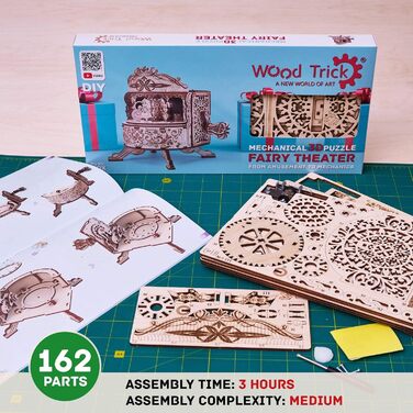 Дерев'яна шкатулка-музика Wood Trick Fairy Theatre з феями, 3D-пазл для дорослих і дітей, конструктор DIY, подарунок на день народження