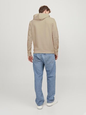 Чоловічий худі Jack & Jones Reg Fit з каптуром та кишенею, бежевий (Crockery), розмір XL