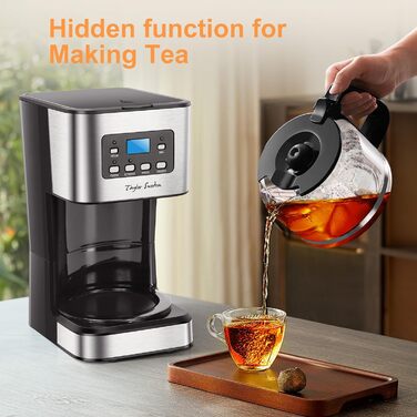 Кавомашина Taylor Swoden Darcy 950W з таймером, 1.5L, 12 чашок, автоматичне відключення, чорна