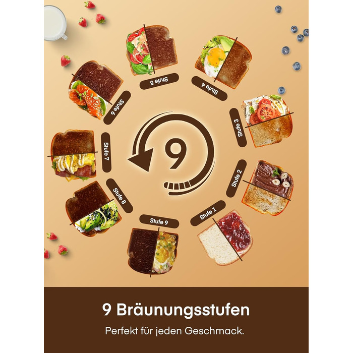 Тостер 4-х секційний, 1400W, нержавіюча сталь, довгий проріз, 9 налаштувань підсмажування, 3 види хліба, функція відміни, розморожування, підігріву, сенсорне керування, з підставою для булок, сріблястий