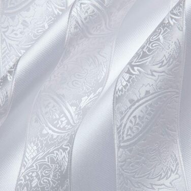 HISDERN Шовковий краватко-шарф чоловічий Paisley для весілля, Ascot, краватка-хустинка, білий, універсальний розмір. Комплект з кишеньковим хустинкою для бізнесу.