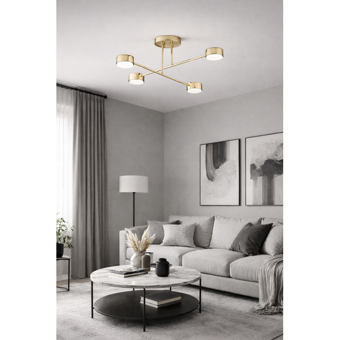 Підвісна люстра Elko-Lighting золота, 4 точки освітлення GX53, сучасний стиль