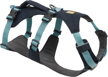 Шлейка для собак Ruffwear Flagline з ручкою, легка, регульована, 3 точки кріплення для повідка, посилена стрічка, міцний металевий V-кільце, Базальтовий сірий, розмір Small