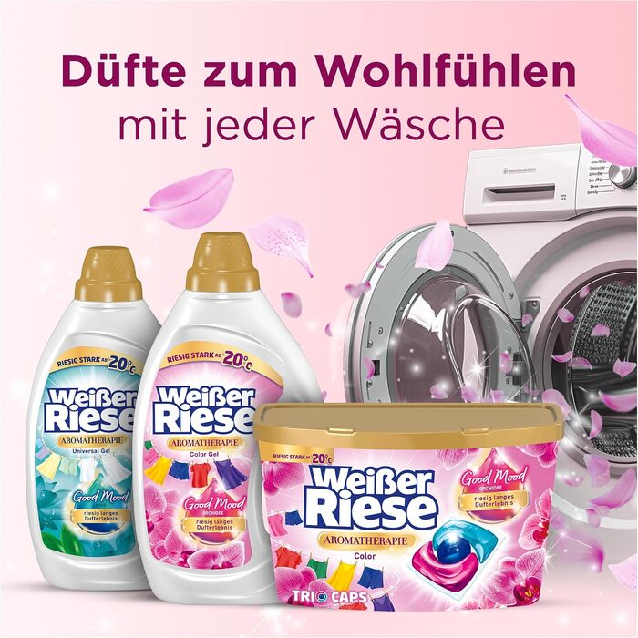 Капсули для прання кольорових речей Weißer Riese Trio-Caps Color Орхідея, 120 шт
