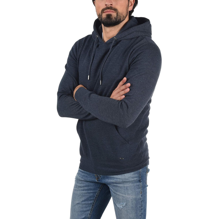 Чоловічий худі Solid SDBert з капюроном, синій меланж (Insignia Blue Melange), розмір M