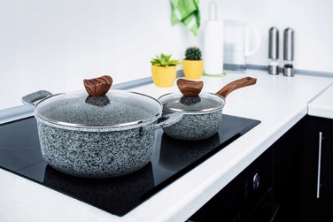 Набір алюмінієвих каструль та сковорідок Promis GRANITE, 10 предметів
