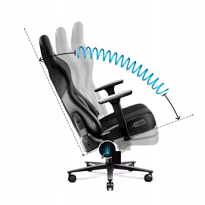 Ігрове крісло Diablo Chairs X-Player 2.0, тканина, чорне