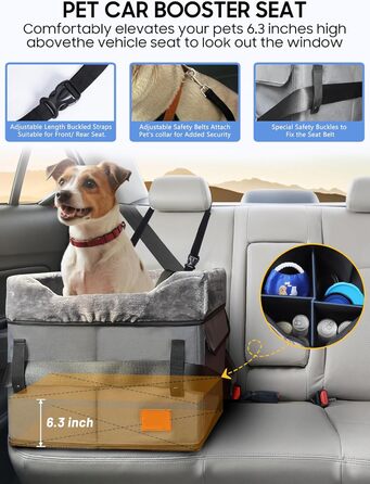 Автомобільний лежак для собак середніх порід, переноска-корзина для собак, з ременем безпеки та плюшевою подушкою, 45 кг