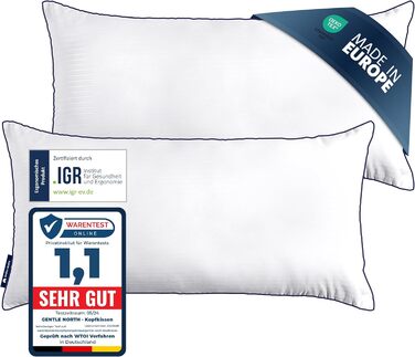 Gentle North High-Quality Pillowcases (40x80 cm size) - Hotel Quality 2-Pack Fluffy, well-filled pillows suitable for allergy sufferers (Ökotex 100 certified) - Washable at 60° 2x | 40x80