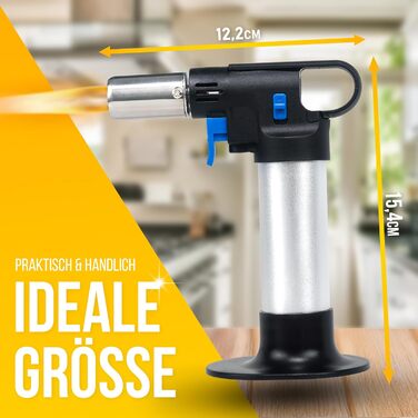 Кулінарний газовий пальник MAGNUM® для карамелізації та фламбування, 1300°C, з запасом газу 300 мл, багаторазовий преміум-пальник для Крем-брюле