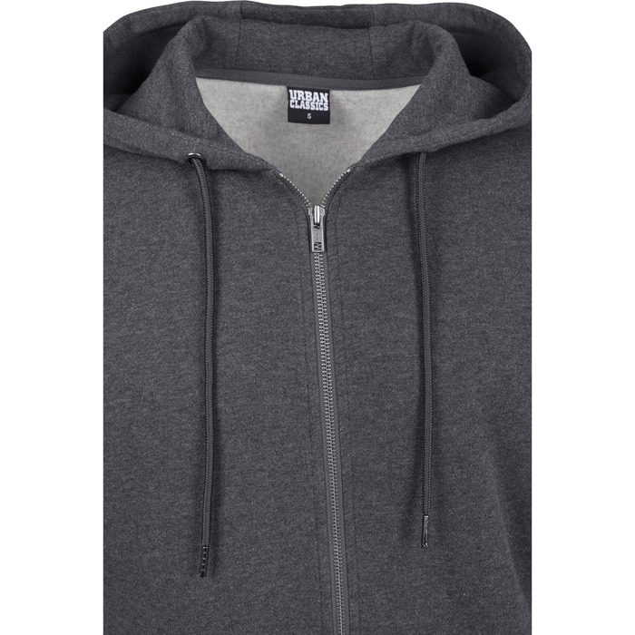 Чоловіча базова толстовка-худі Urban Classics Basic Zip Hoody на блискавці, колір Charcoal (темно-сірий)