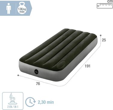 JR. TWIN DURA-BEAM DOWNY AIRBED WITH FOOT BIP - Надувний матрац для дітей з підставкою для ніг