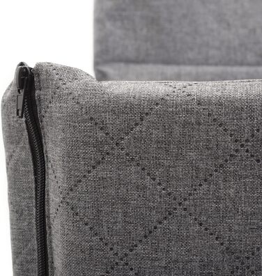 Автомобільний сидіння для собак середніх та великих порід, сіре, розмір M (60x41 см), матеріал: поліестер (імітація льону)