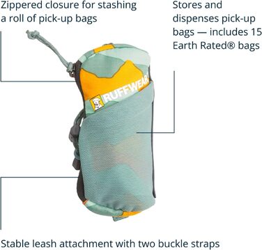 RUFFWEAR Stash Pouch Mini: компактний диспенсер для збору відходів собак, 12 x 5.7 см (Sprig Mountains)