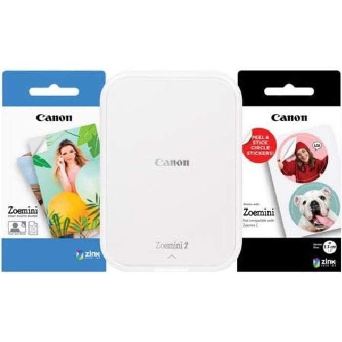 Canon Zoemini 2: Портативний фотодрук, Bluetooth 5.0, USB-C зарядка, комплект з папером ZP-2030-2C (Рожеве золото)