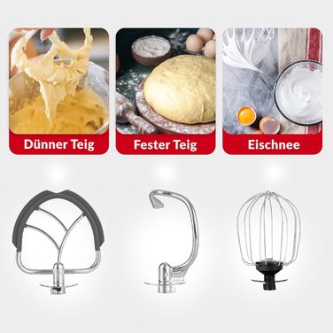 Кухонна машина Lehmann з дисплеєм, 1500 Вт, 12 швидкостей, функція ферментації з підігрівом, вбудовані ваги, таймер, чаша 5 л та 3 насадки-мішалки, Бежевий