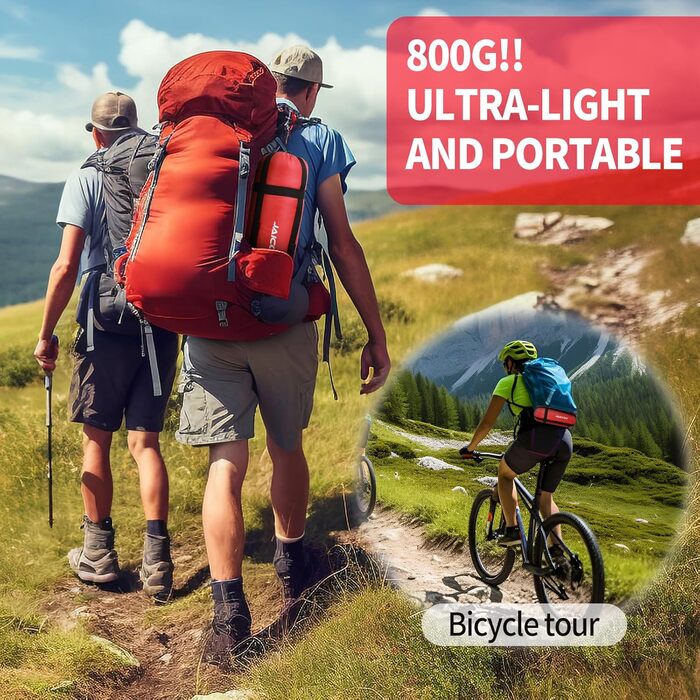 Сплячий мішок - компактний, легкий літній спальник для кемпінгу, відпочинку на природі, дорослих, піших прогулянок та відпочинку в приміщенні (зелений/червоний)