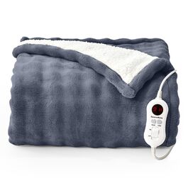 Електрична ковдра BWARM HOME 130x180 см з автовимкненням, 9 режимів нагріву, таймер на 10 годин та захистом від перегріву. Ковдра для сну та відпочинку (темно-сірий)