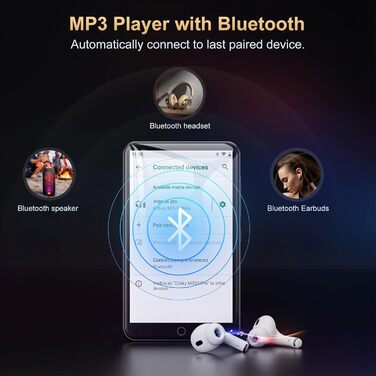 MP3 плеєр Oilsky 80GB з Bluetooth, WiFi та Android 9.0, 4