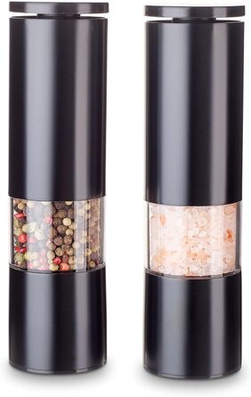 Набір для перцю та солі Echtwerk: 2 шт., ручна, з керамічним подрібнювачем, нержавіюча сталь, для перцю, солі та чилі (Black Edition)
