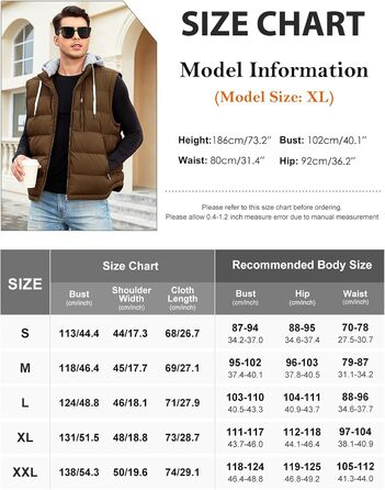 Чоловіча степкова жилетка Vancavoo з капюшоном, тепла зимова жилетка для активного відпочинку, спортивна жилетка, перехідна куртка, колір кава, розмір S