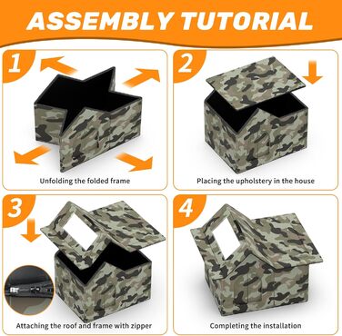 Кіт Будинок для вулиці, зимостійкий, знімні подушки, захист від холоду для котів, з дверними завісами, легко збирається, зелений, 33 x 38 x 43 см