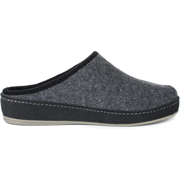 Чоловічі фетрові домашні тапочки Schawos 6030 з устілкою, жорсткою підошвою, неслизькі, сірі, 42 EU
